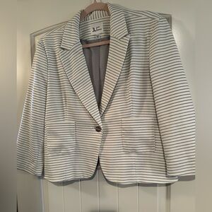 Jules & Leopold Black and White Striped Blazer